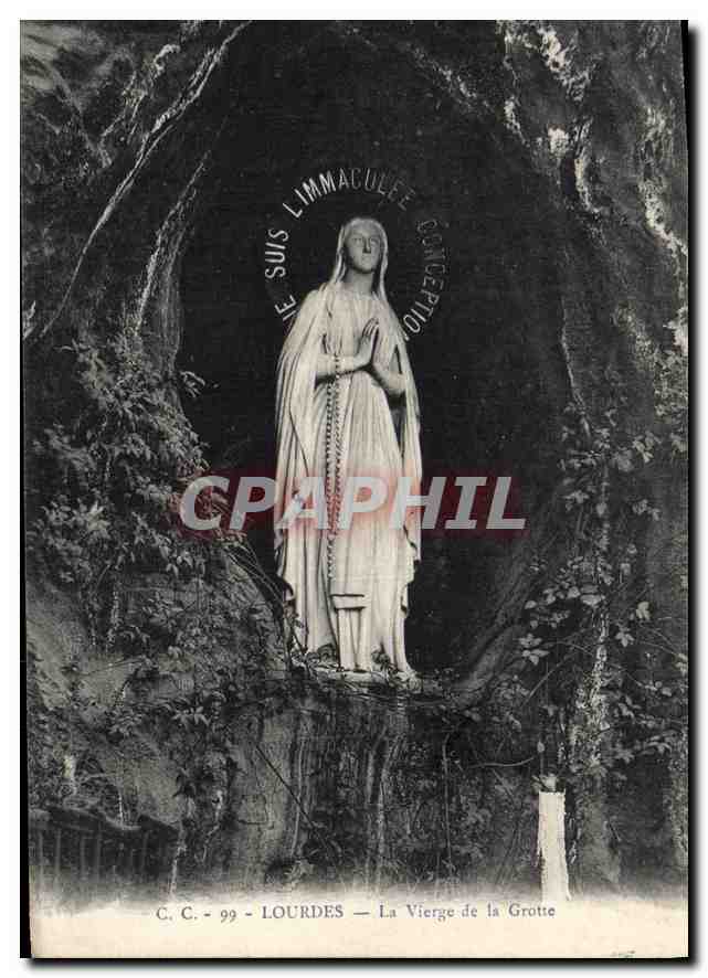 CPA Lourdes La Vierge de la Grotte 