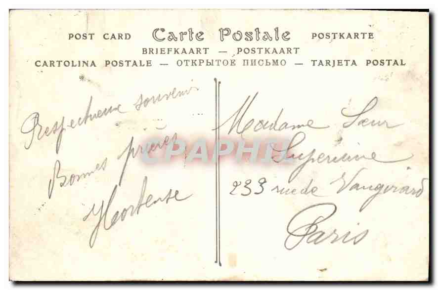 CPA Lourdes La Grotte de Sainte Madeleine Montagne du Calvaire  — Verso