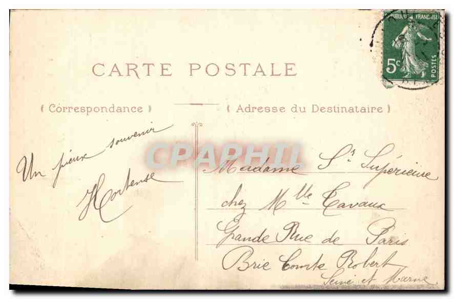 CPA Lourdes La Vierge  — Verso