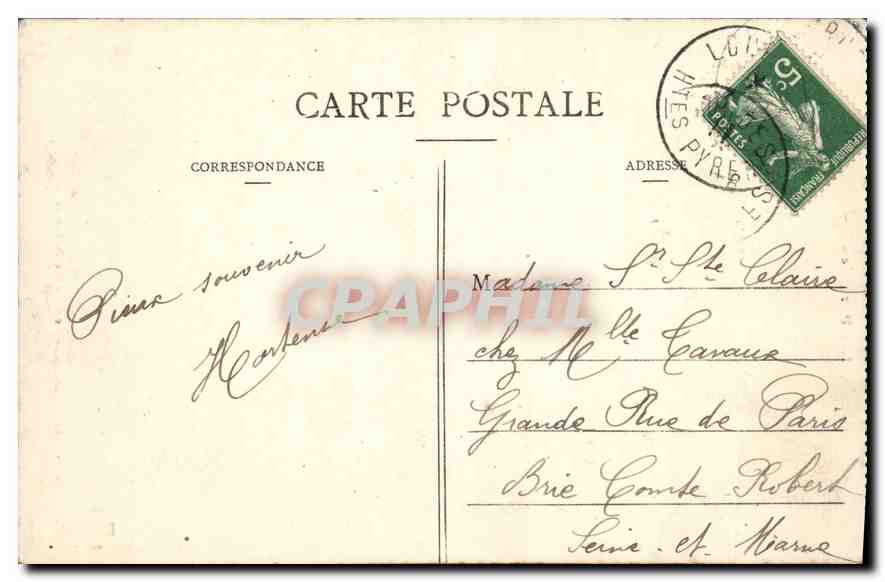 CPA Lourdes Le Calvaire Breton et la Basilique  — Verso
