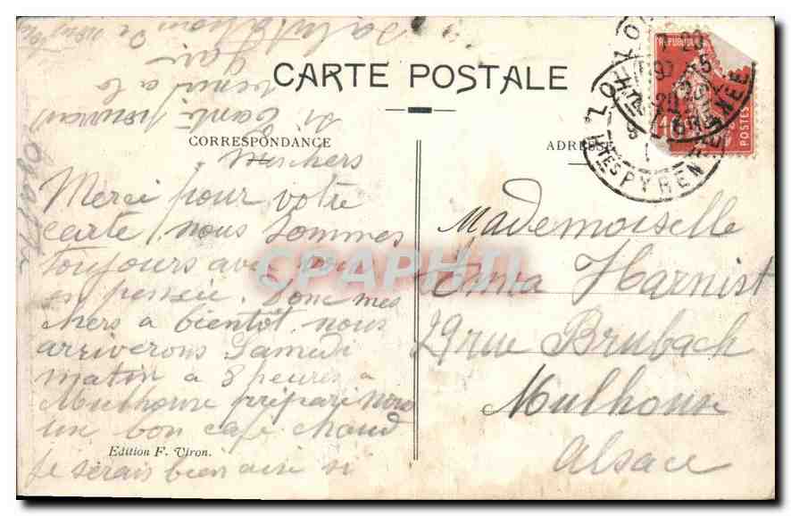 CPA Lourdes Vue generale  — Verso