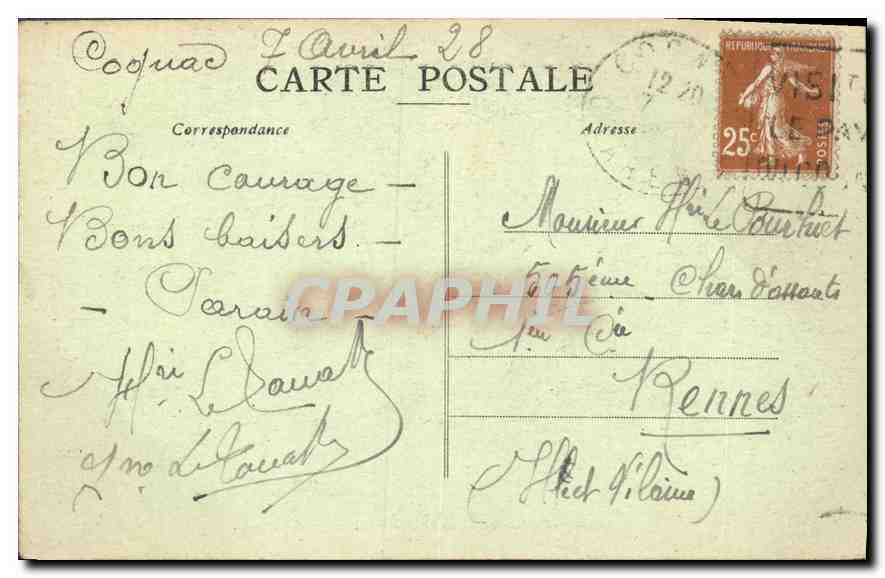 CPA Cognac Le Jardin de l'Hotel de Ville  — Rückseite