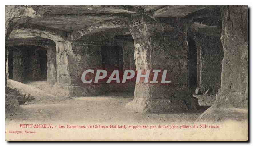 Petit-Andely - Les Casemates de Château-Gaillard, supportées par douze gros piliers du XIIe siècle