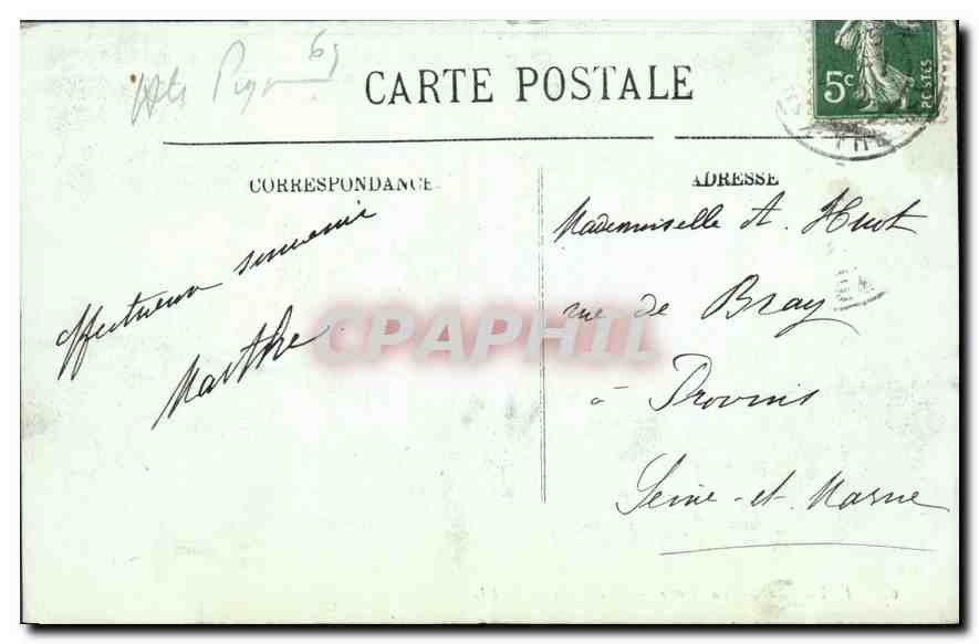 CPA Lourdes La Grotte Les Robinets  — Verso