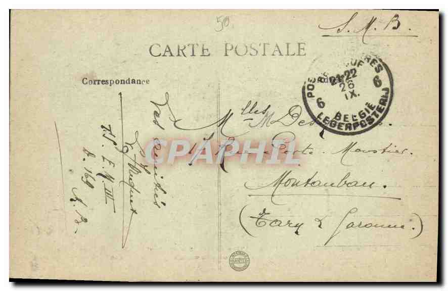CPA Furnes L'Hotel de Ville ou le roi ALbert a etabil son quartier General  — Rückseite