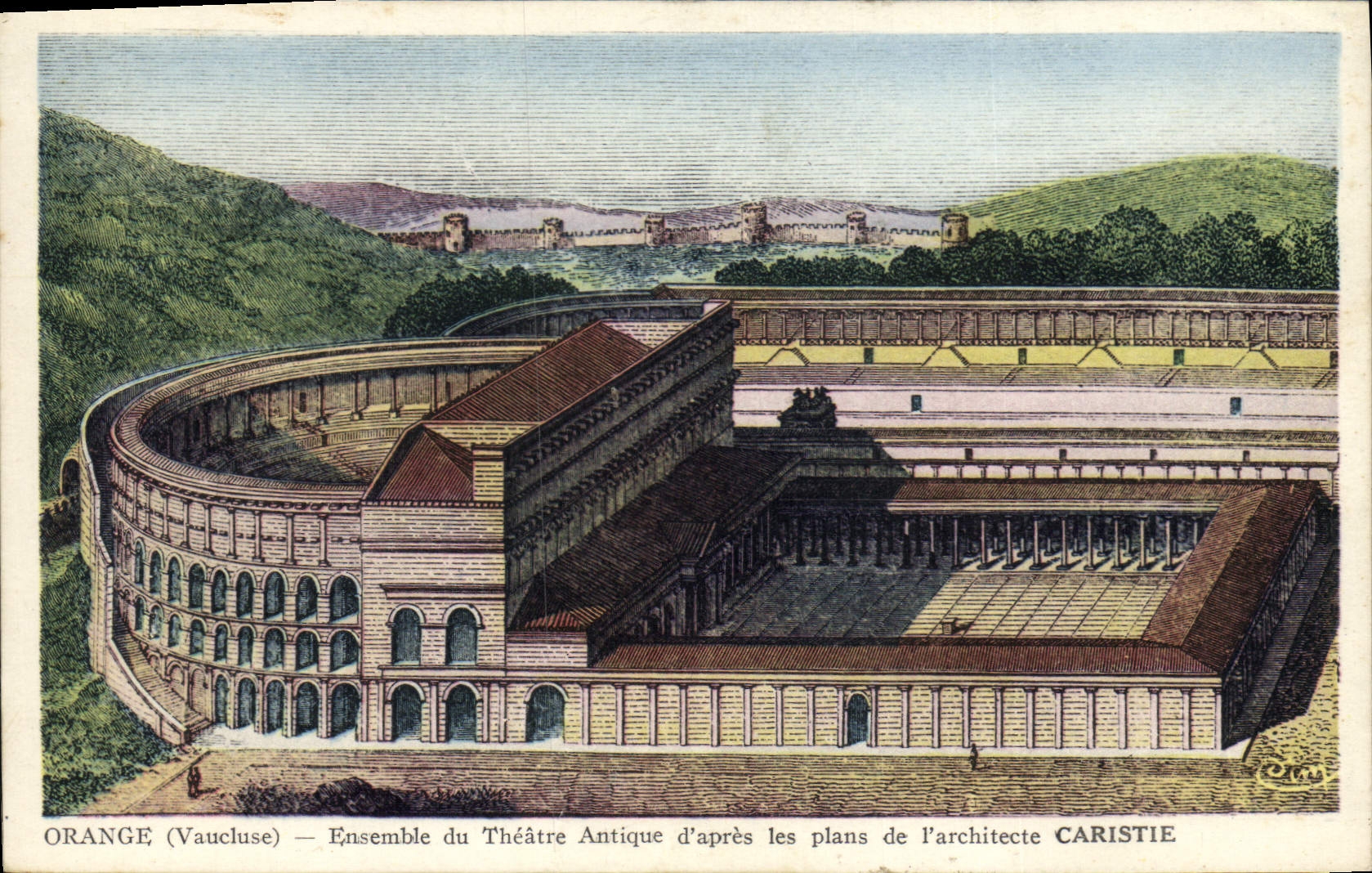 CPA Orange Vaucluse Ensemble du Theatre Antique d'Apres les plans de l'Architecte 