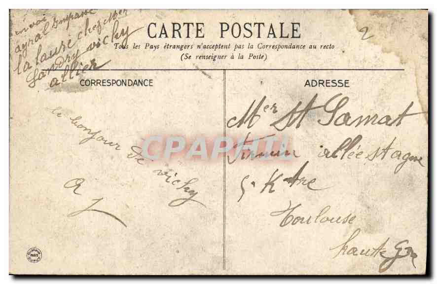 CPA Vichy Source Grande Grille G D  — Rückseite