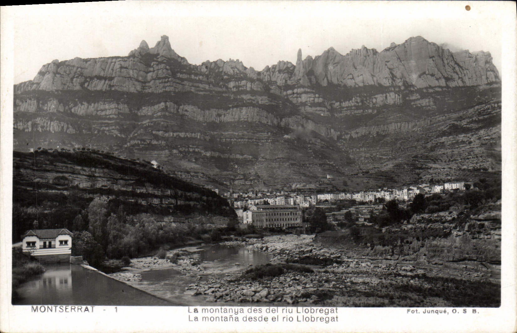CPA Montserrat La Montanya des del rio Llobregat 