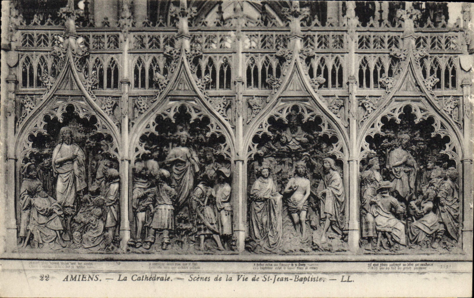 CPA Amiens La Cathedrale Scenes de la Vie de St Jean Baplister 