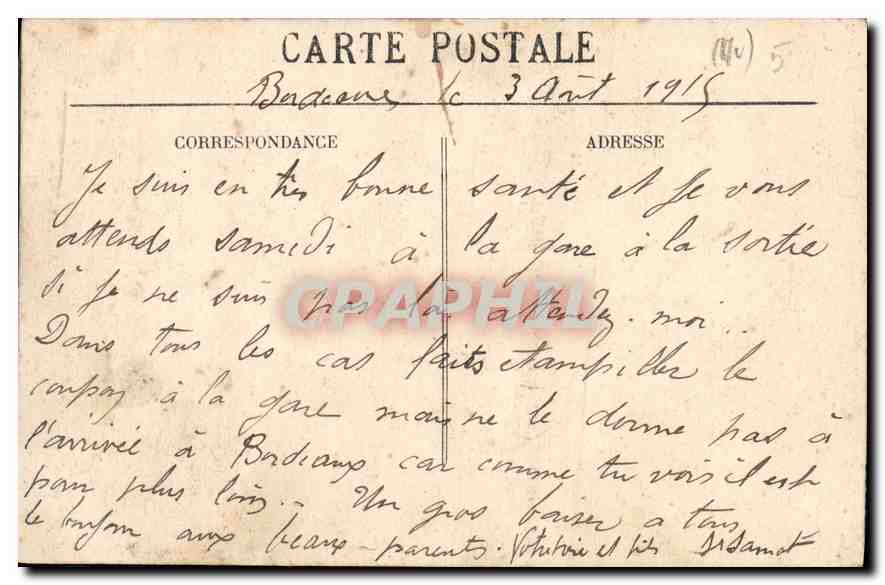 Bordeaux — La Cathédrale — éditeur BB n° 776 — Verso