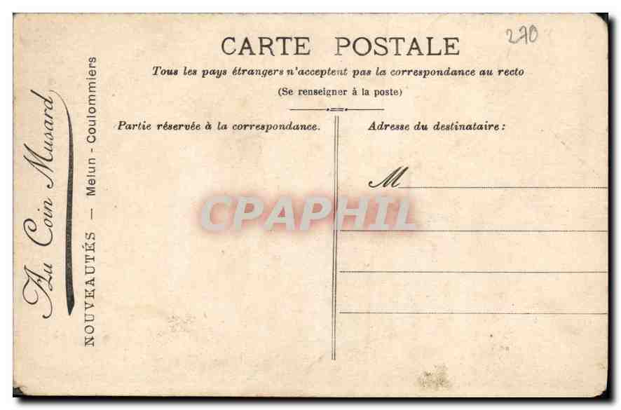Antike Ansichtskarte Les Petits Metiers Parisiens Der Plakatkleber Fahrrad Militaria Paris — Rückseite
