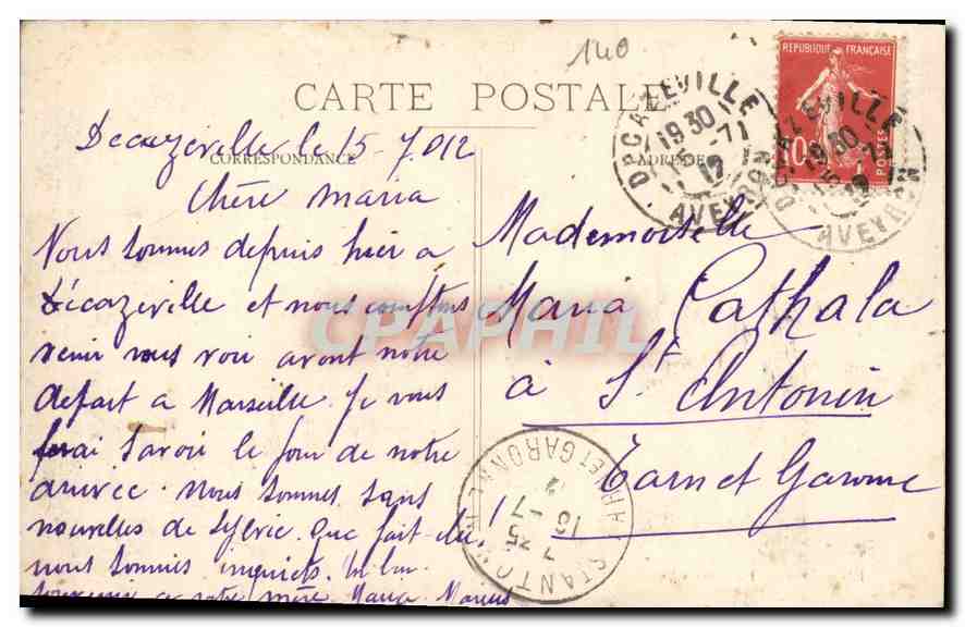 CPA Decazeville Le Lavage Vue Vers Les Forges  — Back