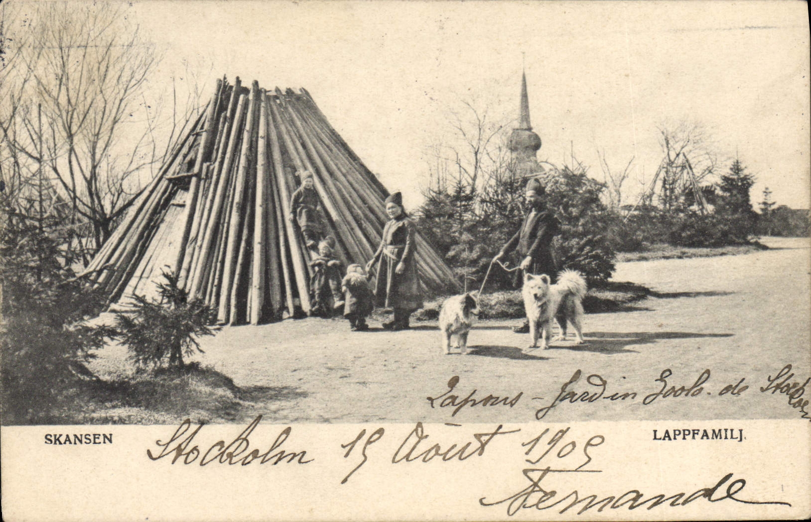 Skansen — Famille lapone — éditeur LAPPFAMILJ.
