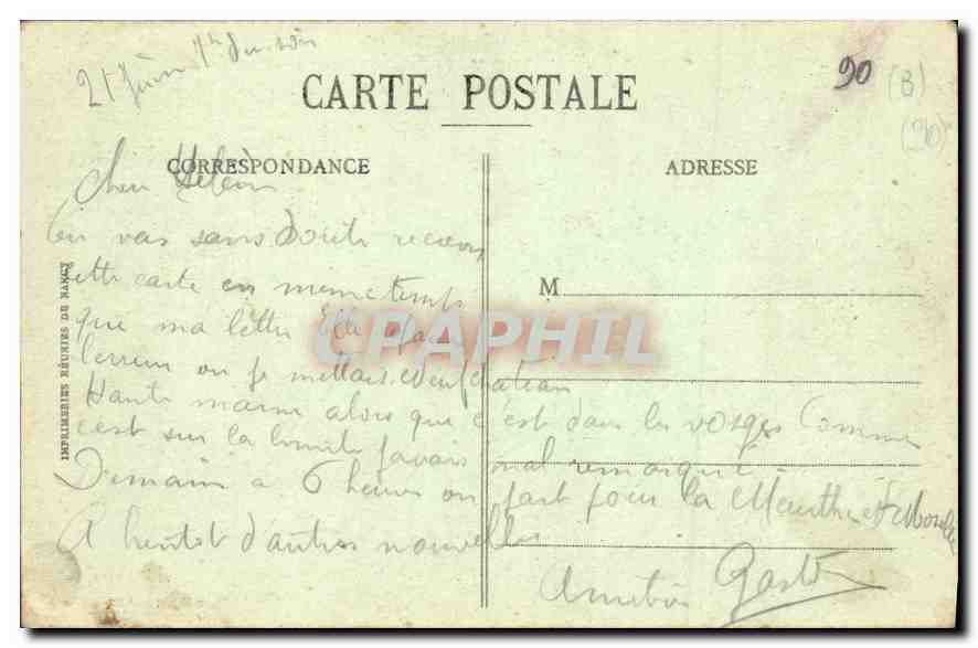 CPA Les Vosges Pittoresques Neufchateau Rue de France  — Rückseite