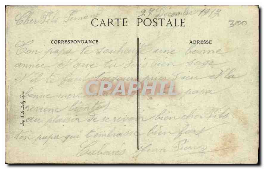 CPA Fismes Faubourg de Vesle Coiffeur — Back