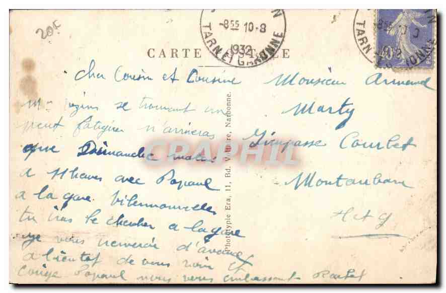 CPA Saint Antonin Noble Val T et G Vue Generale Prise de la Route Sainte Sabine Automobile — Rückseite