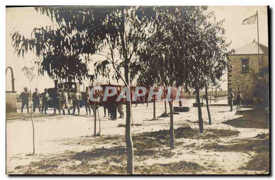 CARTE PHOTO Train Soldats Militaria