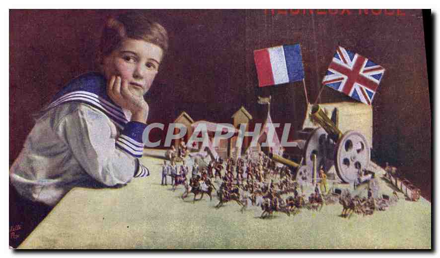 CPA Enfant Noel Soldats de plomb