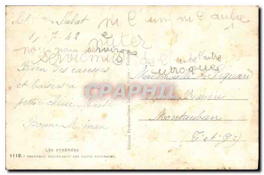Troupeau descendant des haute pâturages — Les Pyrénées — Éditions Pyrénées-Océan La Figue — Reverso