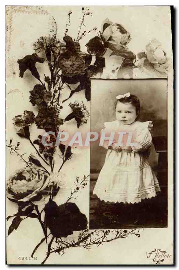 CPA Fantaisie Enfant Fleurs