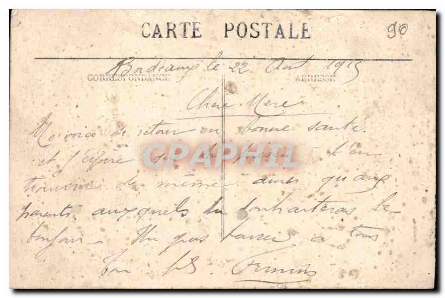 CPA Bordeaux Monument des Gironvins Groupe Nord BR  — Verso
