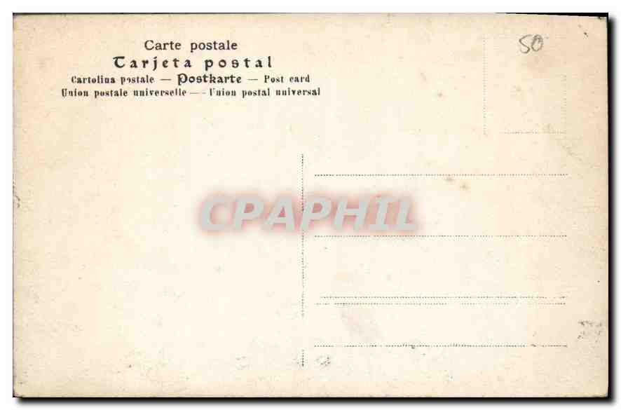 Groupe de quatre personnes — jardin — Carte postale universelle — Verso