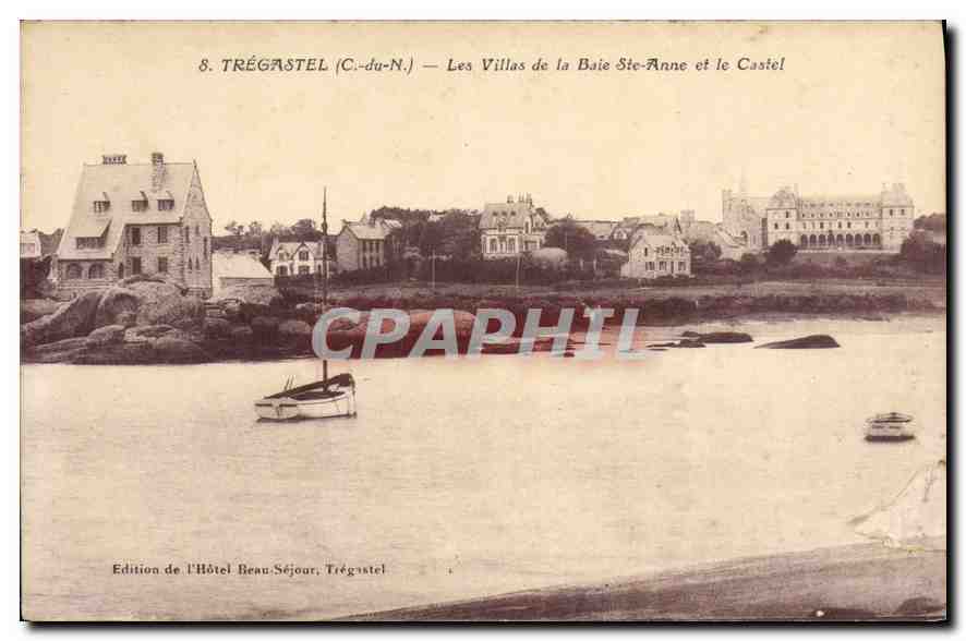 Trégastel (C.-du-N.) — Les Villas de la Baie Ste-Anne et le Castiel — Édition de l'Hôtel Beau-Séjour