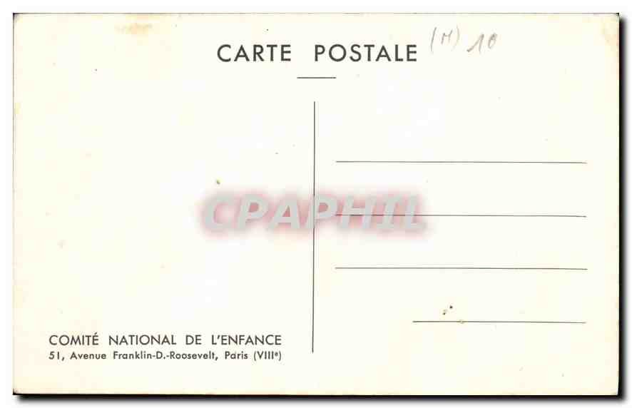 CPA Semaine Nationale de l'Enfance Les Animaux malades de la Peste Elephant Cheval Dromadaire Ours L — Verso