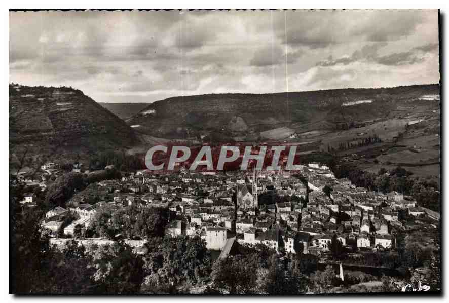 CPA St Antonin Noble Val Tarn et Garonne vue generale fond la vallee de Caylus 