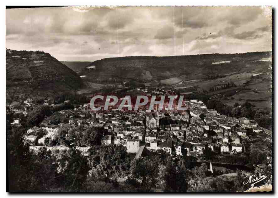 CPA St Antonin Noble Val Tarn et Garonne vue generale fond la vallee de Caylus 