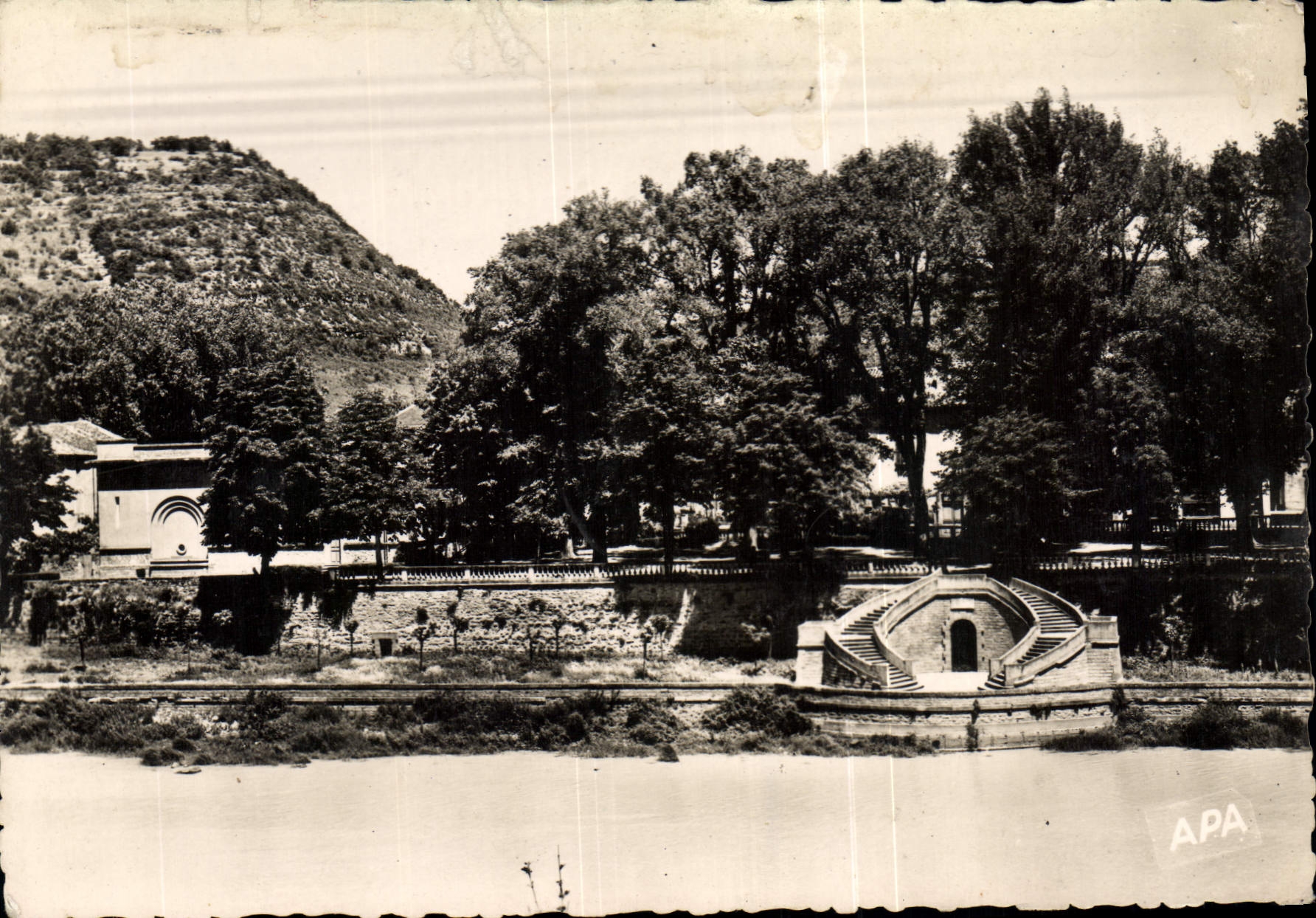 CPA St Antonin Noble Val Tarr et Garonne Promenade des Moines et Grand Escalier 