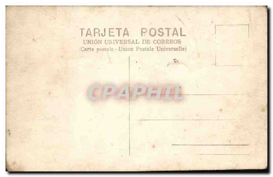 Groupe de quatre personnes — extérieur — Union Universal de Correos — Verso