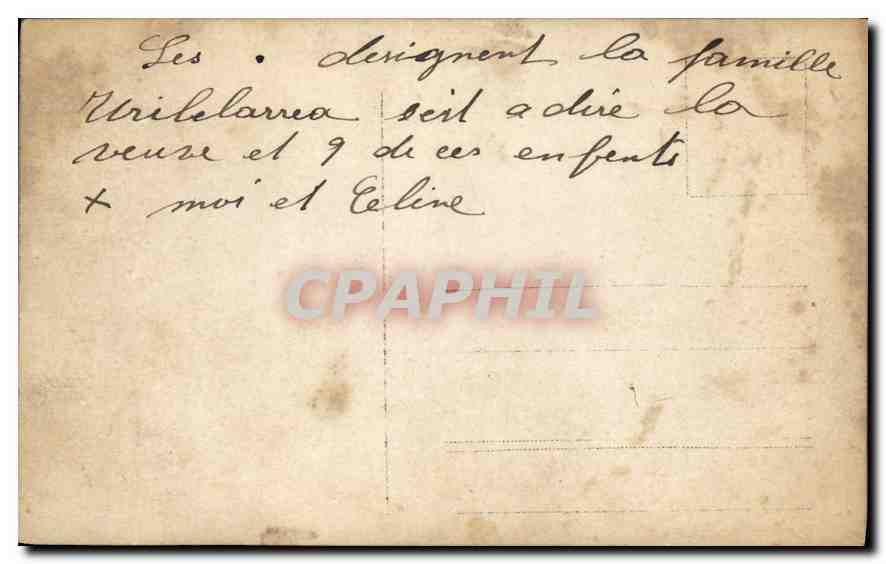 CARTE PHOTO Famille — Verso