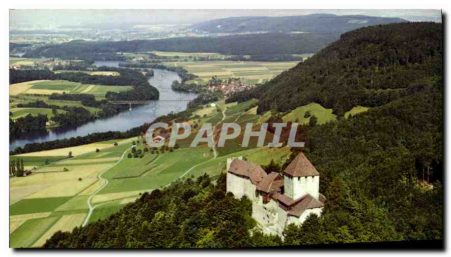 CPA Burg Hohenklingen Bei Stein am Rhein Flugaufnahme 
