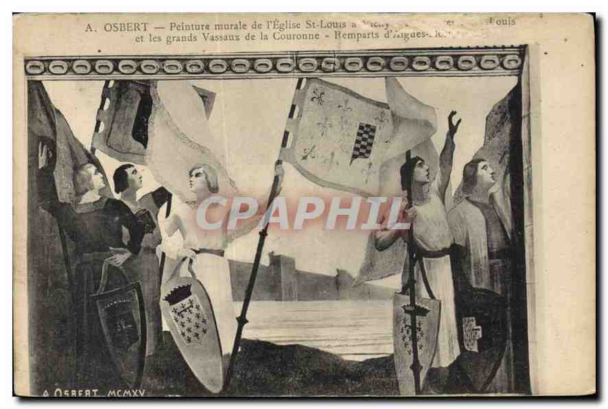 CPA Osbert Peinture Murale de l'Eglise St Louis 