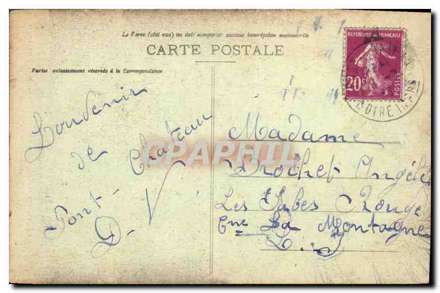 CPA Pelerinage du Calvaire de Pont Chateau Le Chateau de la Croix  — Rückseite