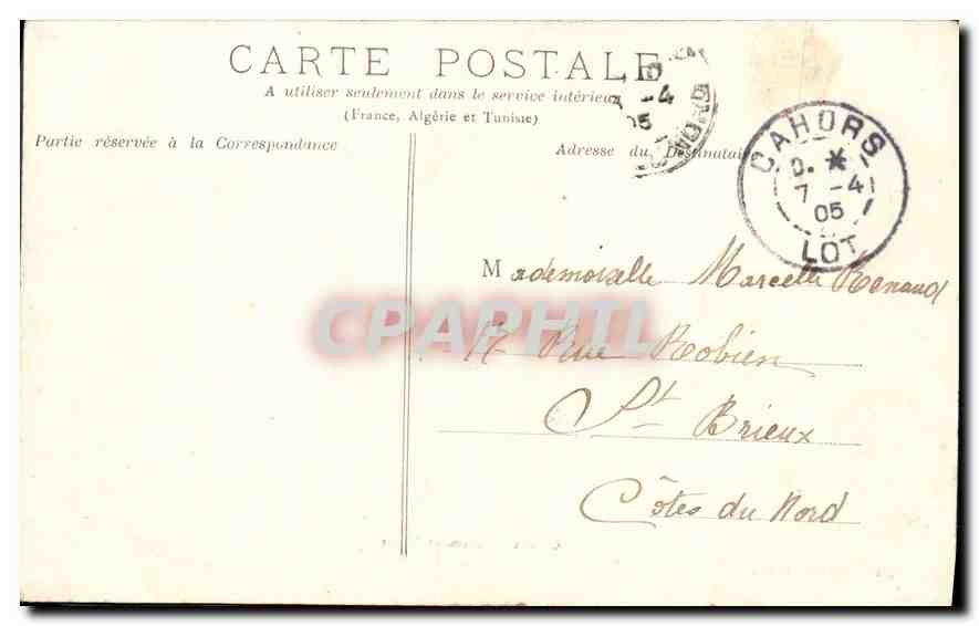 Cahors — Clément Marot — Fontaine ornée — E. Dreuilhe, édit., Cahors — Verso