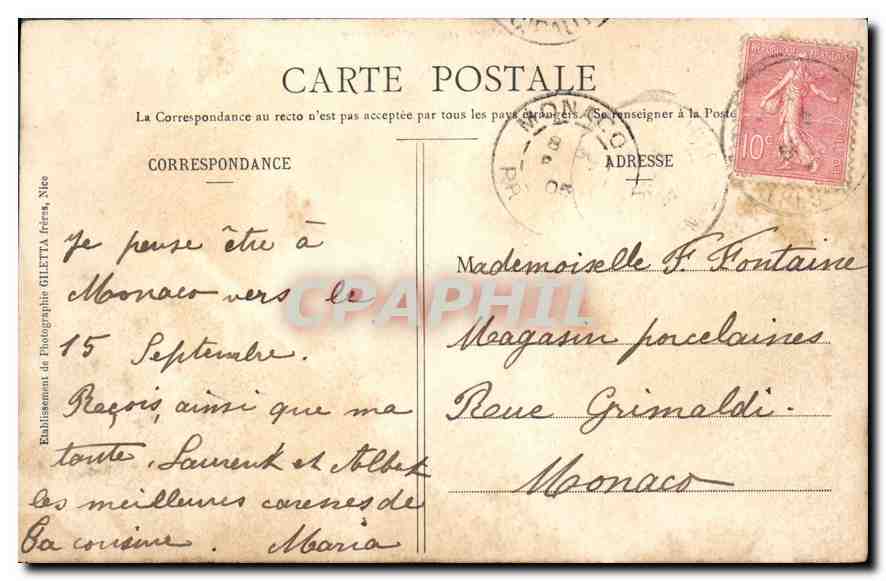 Vallée de la Vésubie — St-Martin-Vésubie — Édition Giletta, Nice, n°1240 — Rückseite