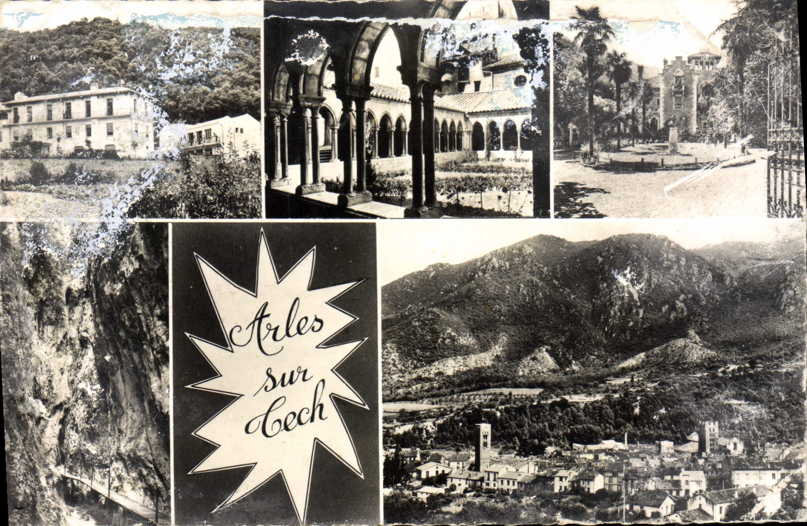 Arles-sur-Cèch — Vue générale, La Maison Bleue, Le Cloître, La Mairie, Gorges de la Fou — Éditions Frères Lumière - Lyon