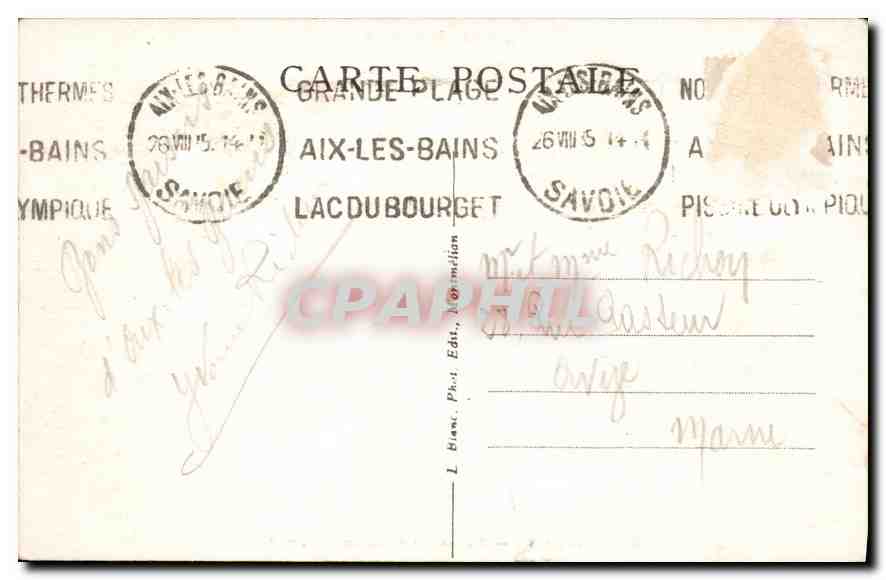 CPA Savoie Tourisme Aix les Bains Monastere d'Hautecombe vu du lac  — Verso