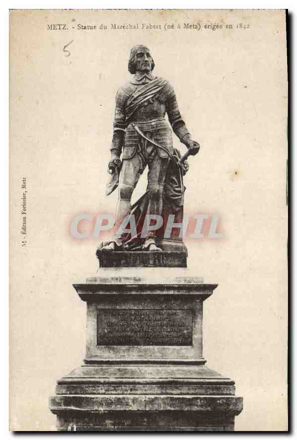 CPA Metz Statue du Marechal Fabert Ne a Metz 