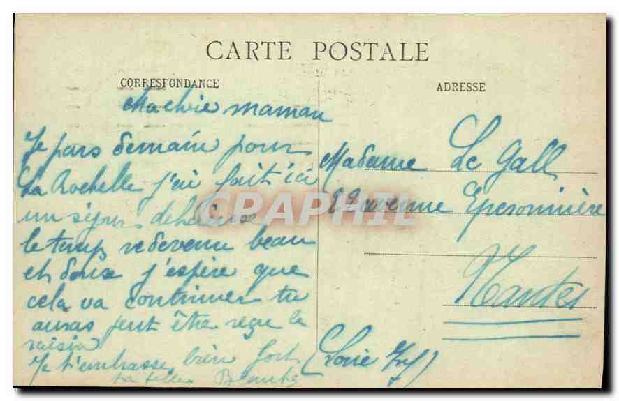 CPA Bordeaux la Grosse Cloche  — Verso