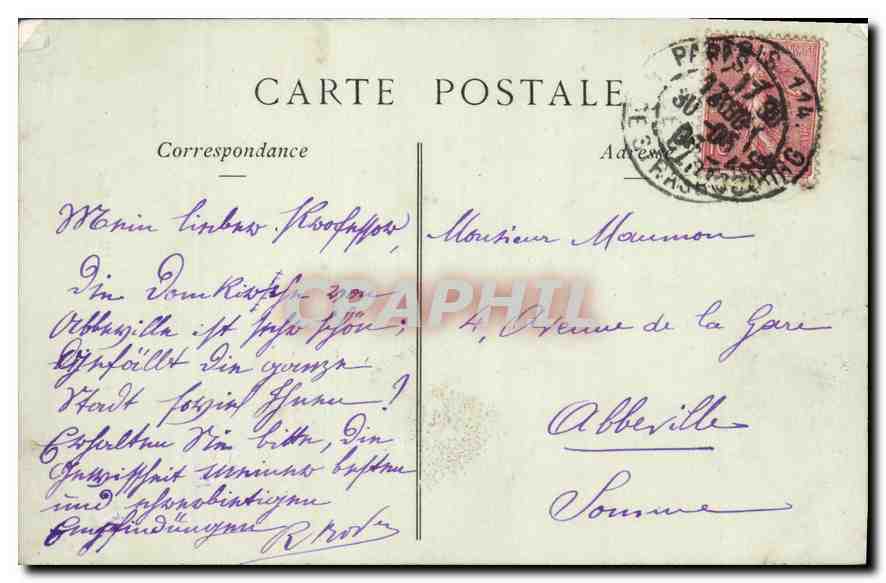 CPA Paris Ancien Hotel de Sens  — Rückseite