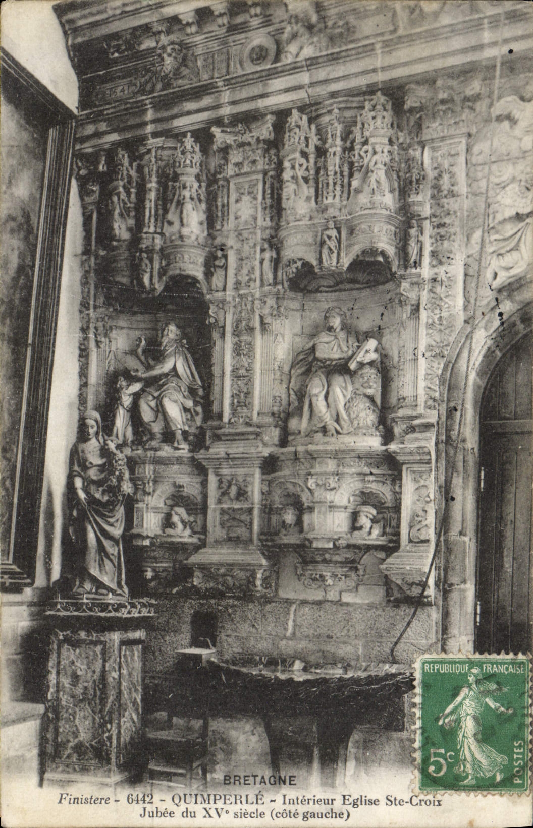 CPA Bretagne Quimperle Interieur Eglise Ste Croix Jubee 