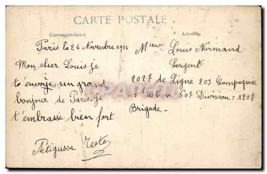 CPA Le General Pau Militaria — Rückseite