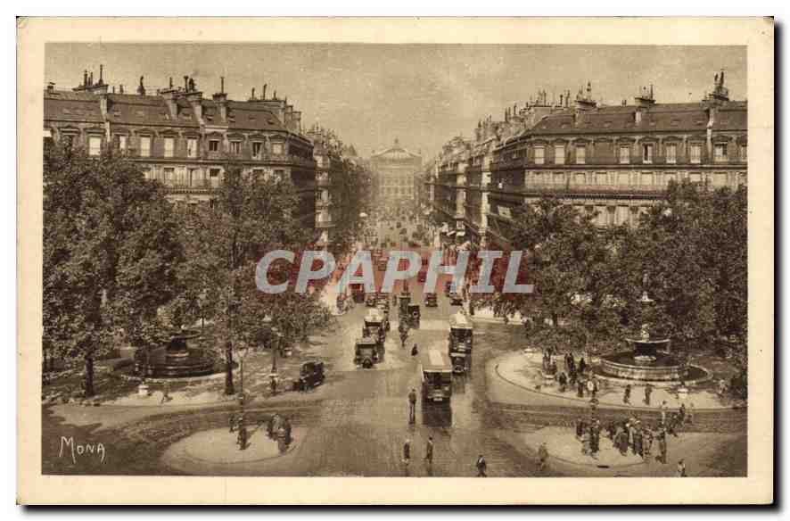 CPA Les Petits Tableaux de Paris Avenue de l'Opera et place du Theatre Francais 