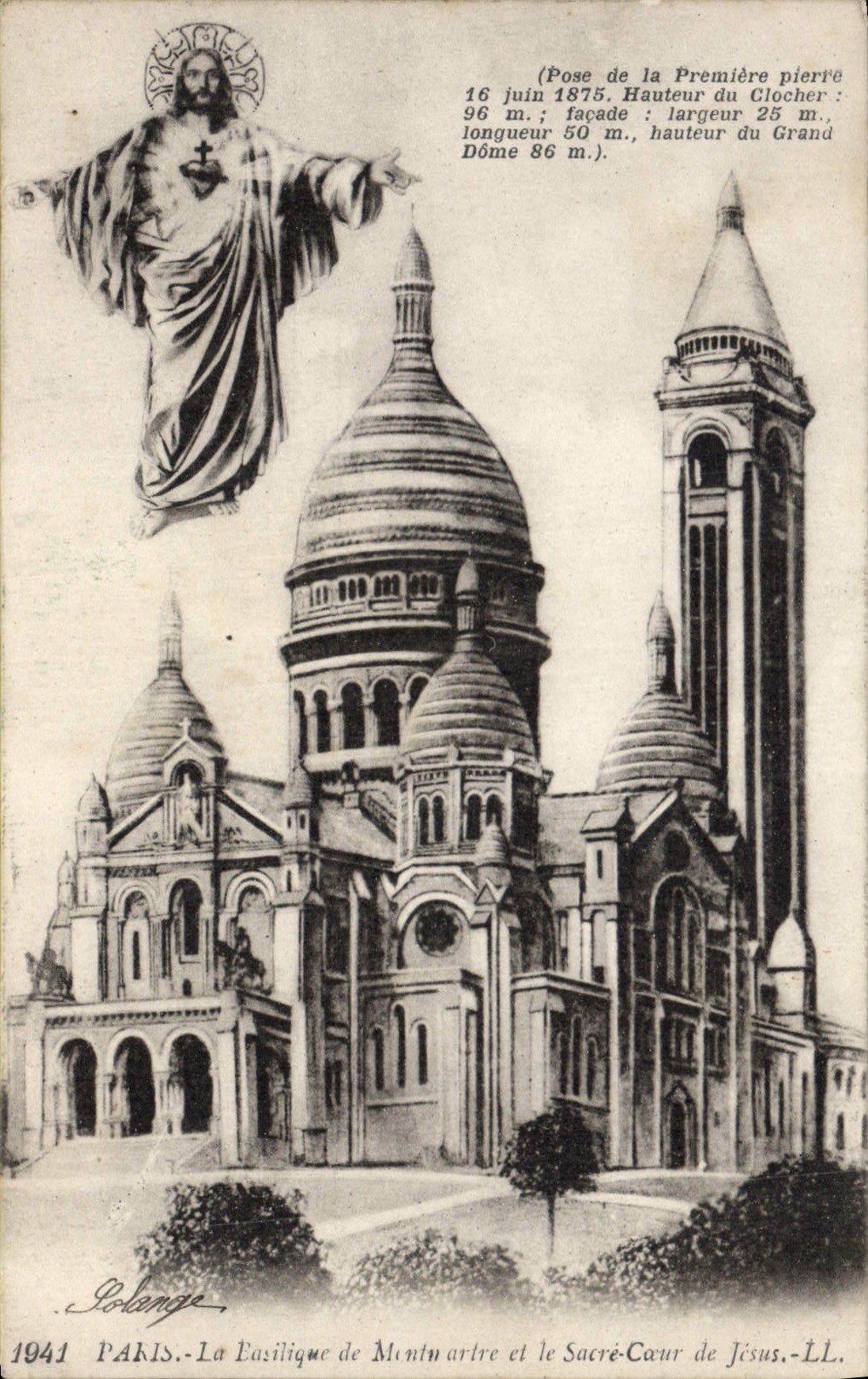 CPA Paris La Basilique de Monts artre et le Sacre Coeux de Jesus 