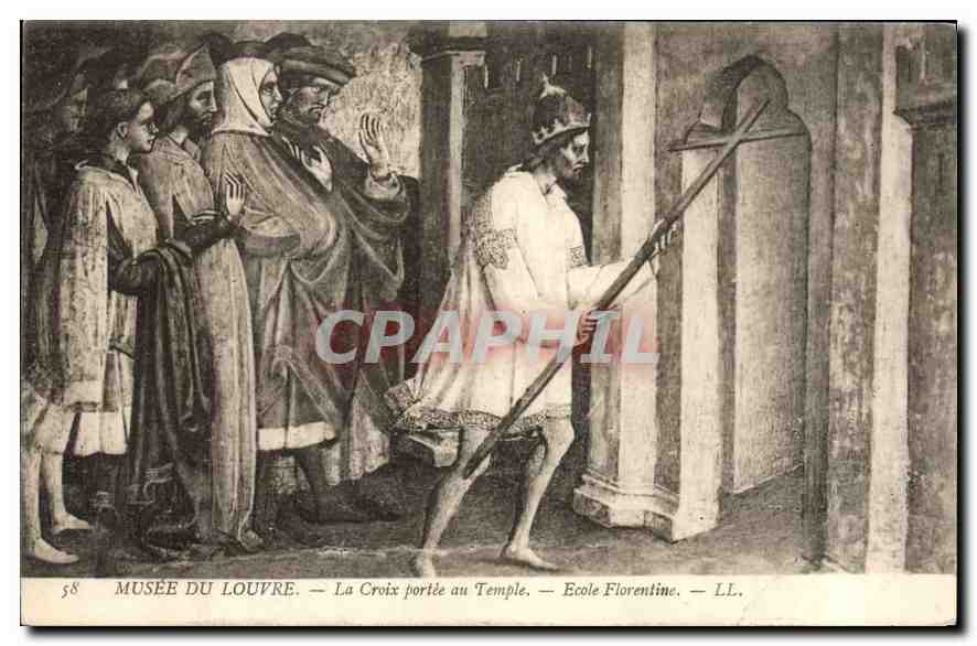 CPA Musee du Louvre La Croix Portee au Temple Ecole Florentine 