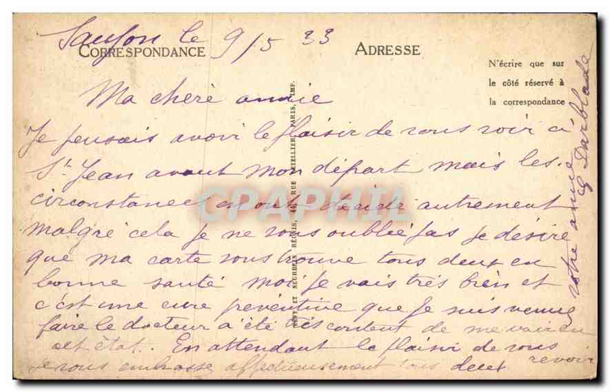 Saint-Jean-d'Angély — Les Tours prises du Collège — LL, n°8 — Rückseite