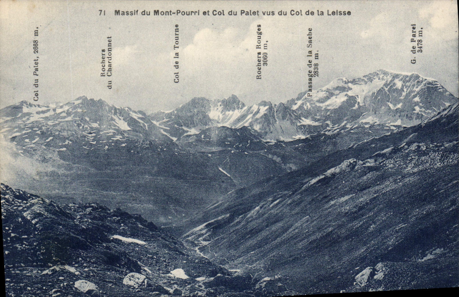 CPA Massif du Mont Pourri et Col du Palet vus do Col de la Leisse 